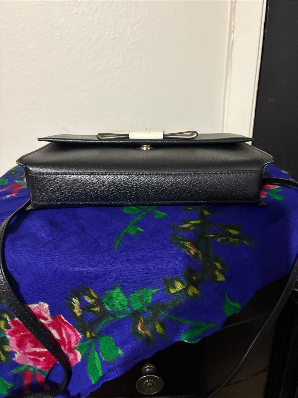 kate spade Black Crossbody with Ivory Bow Accent - Picture 3 of 7